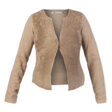 Queen Mum Faux Fur Camel cardigan